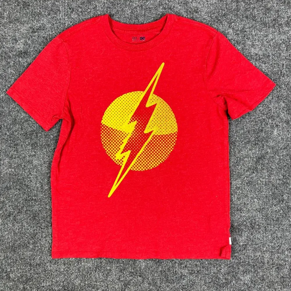 Gap T-Shirt Boys Size M Red Flash DC Comics Graphic Short Sleeve Crew Casual